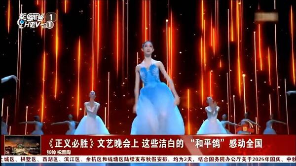 《正义必胜》文艺晚会上 这些洁白的